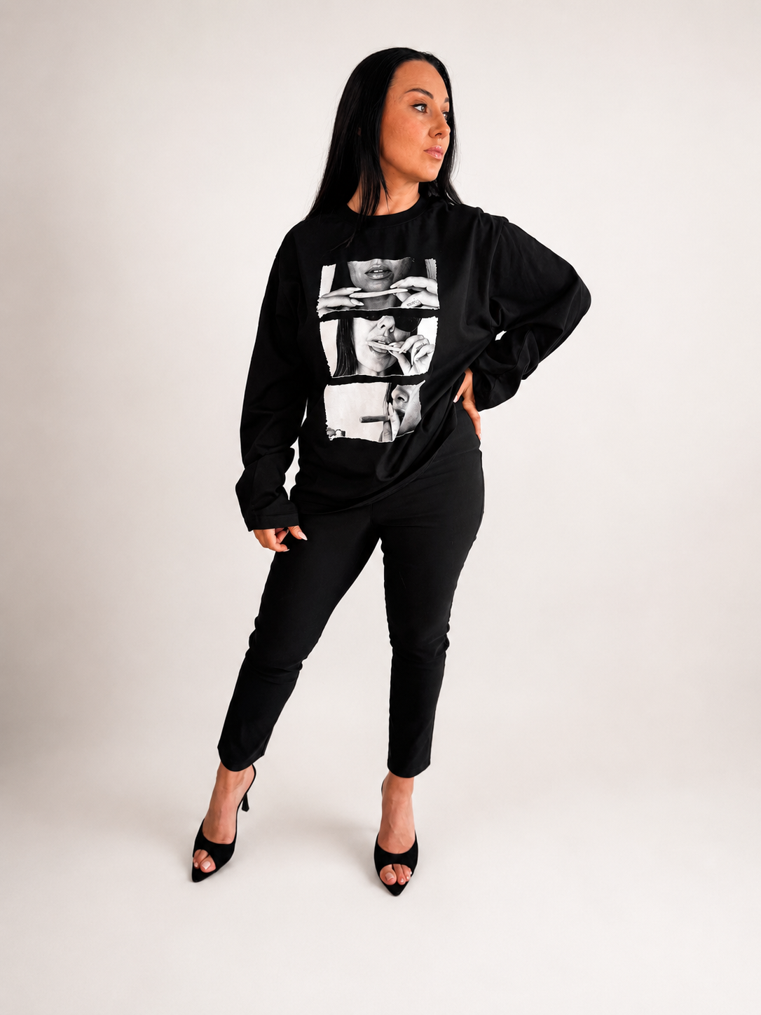 Smoke longsleeve - musta