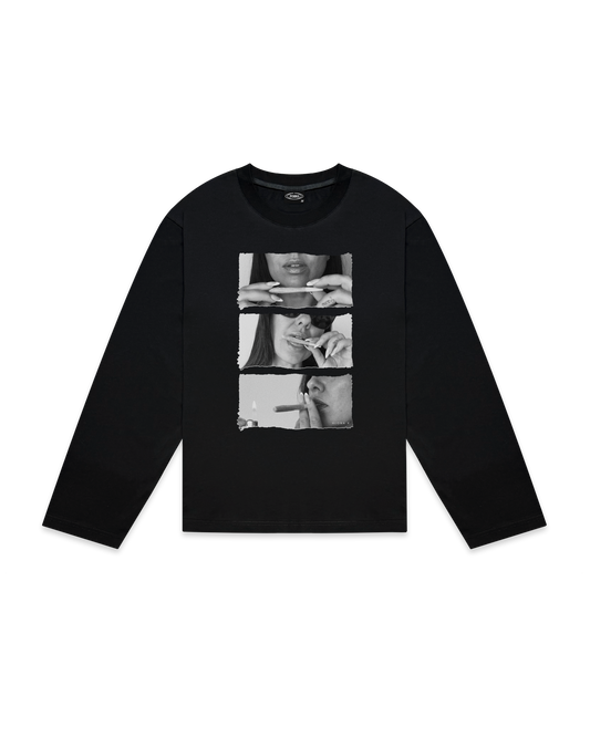 Smoke longsleeve - musta