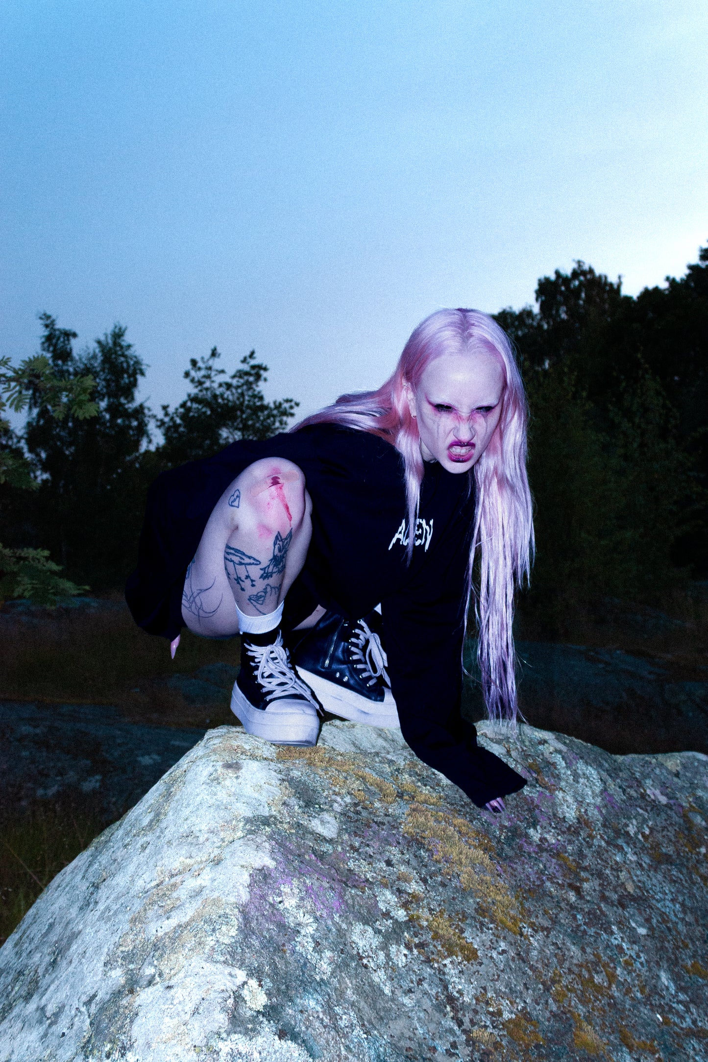 "ALIEN" longsleeve - musta