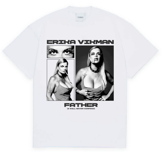 FATHER B&W T-SHIRT - WHITE