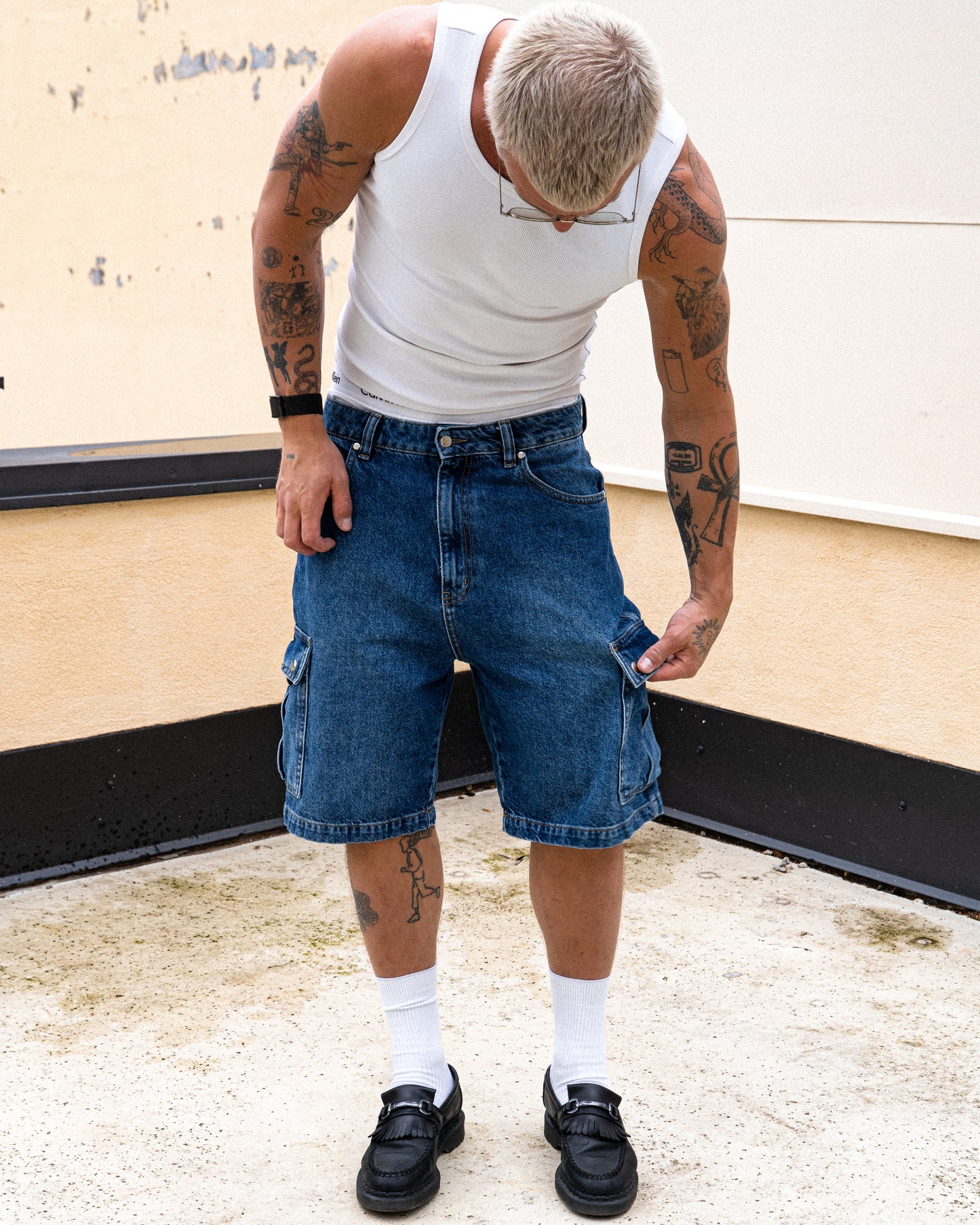 JORTS - INDIGO, EMBOSSED