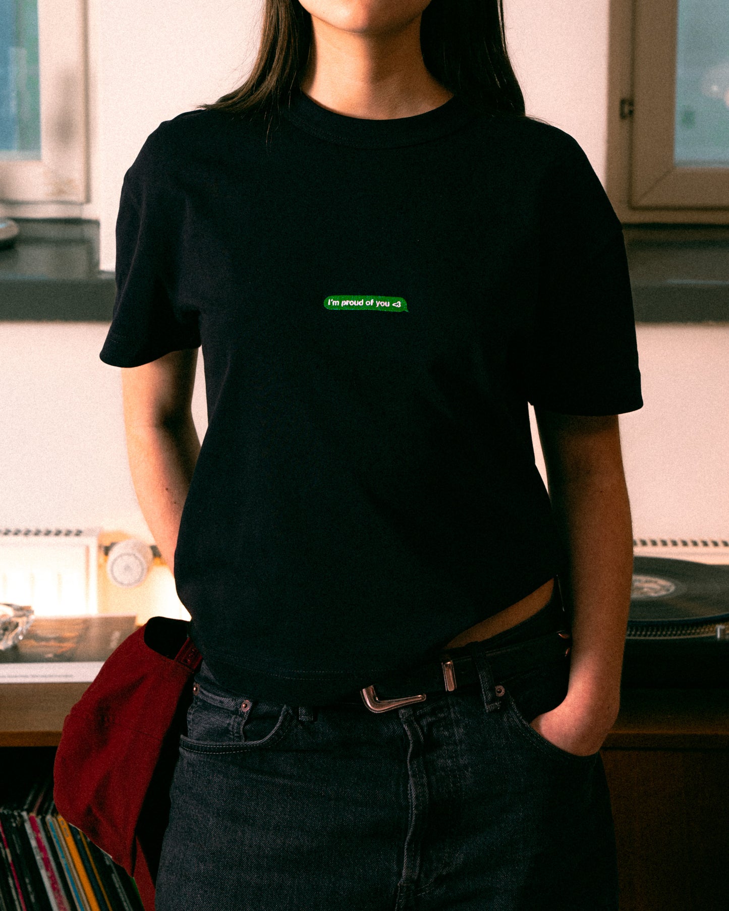 CROPPED T-SHIRT - BLACK